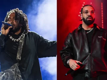 Drake pendant une performance après la polémique avec Kendrick Lamar.