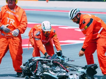 Álex Márquez après son crash au GP de Catalogne