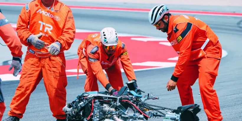 Álex Márquez après son crash au GP de Catalogne