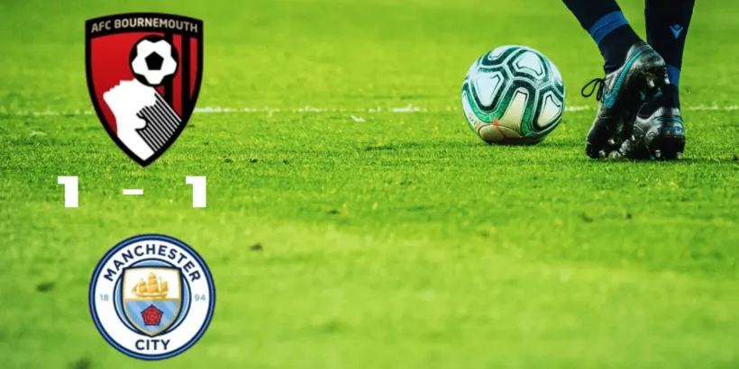Haaland égalise à la 90+5’ contre Bournemouth.