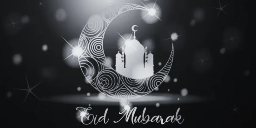 Famille célébrant Eid Mubarak 2026 en France.