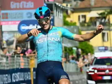 Enrico Zanoncello exclu du Giro après un coup de tête sur Robert Donaldson lors du sprint final.