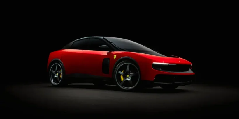 Ferrari Luce rouge à Maranello au coucher du soleil