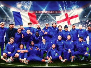 Squeezie en pleine action pendant le match France Angleterre Eleven All Stars