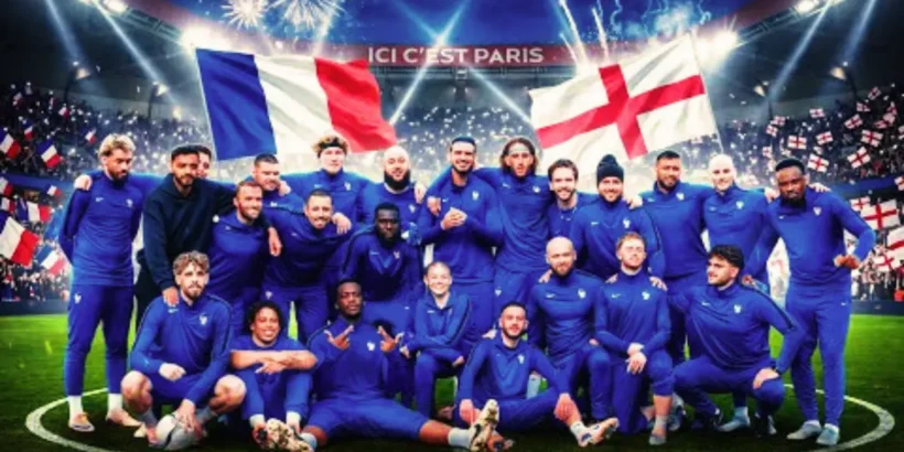 Squeezie en pleine action pendant le match France Angleterre Eleven All Stars