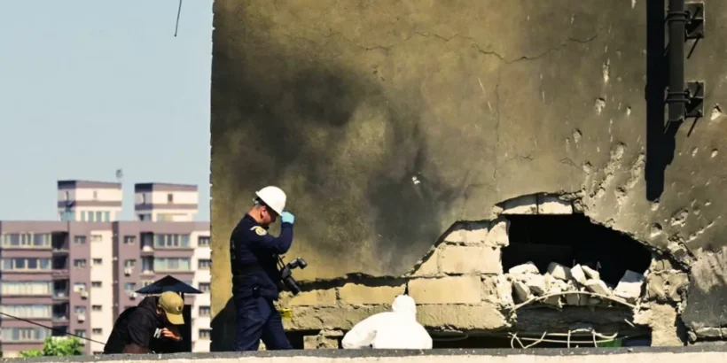 Drone tombé près d’un immeuble à Galati, en Roumanie, provoquant une forte tension près de la frontière ukrainienne.