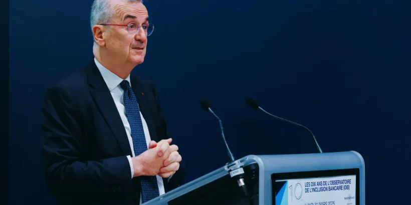 François Villeroy de Galhau lors d’une intervention sur les risques financiers