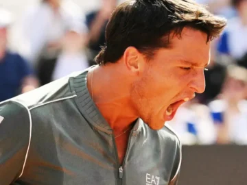 Luciano Darderi au Masters 1000 de Rome.