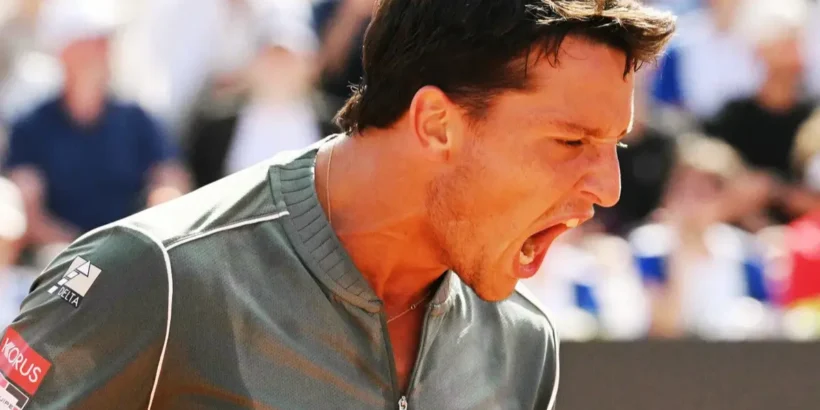 Luciano Darderi au Masters 1000 de Rome.
