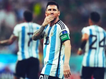 Lionel Messi célébrant son but enroulé face au LAFC en MLS avec l’Inter Miami