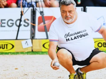 Philippe Quintais pendant une compétition de pétanque