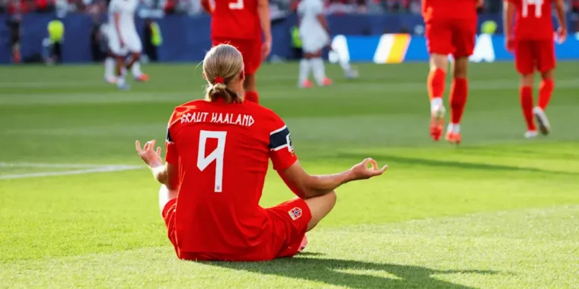 Haaland lors du match Irak – Norvège remporté 4-1 par les Vikings.