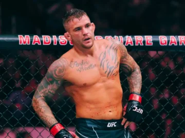 Dustin Poirier lors d'une apparition publique après sa retraite