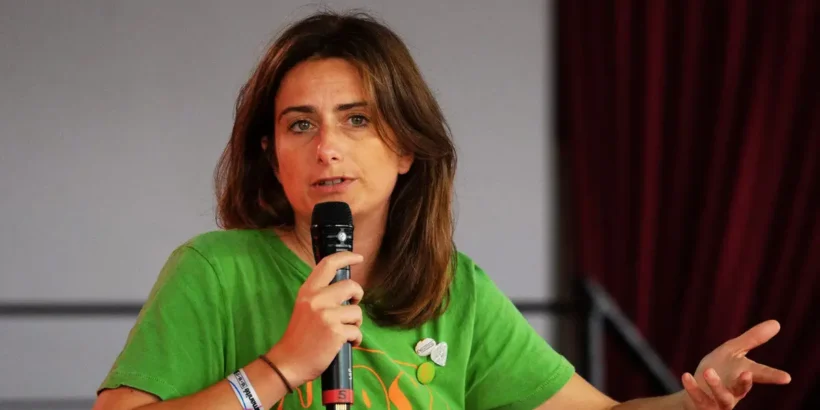 Marine Tondelier lors d'une intervention sur la canicule et la climatisation en juin 2026