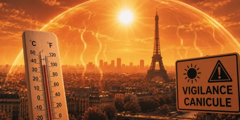 Carte vigilance fortes chaleurs avec zones concernées en France