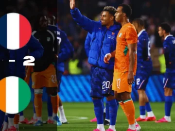 Rayan Cherki marque pour la France lors de la défaite 2-1 contre la Côte d'Ivoire.