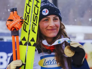 Justine Braisaz-Bouchet à l’entraînement dans un contexte de préparation personnelle pour la prochaine saison.
