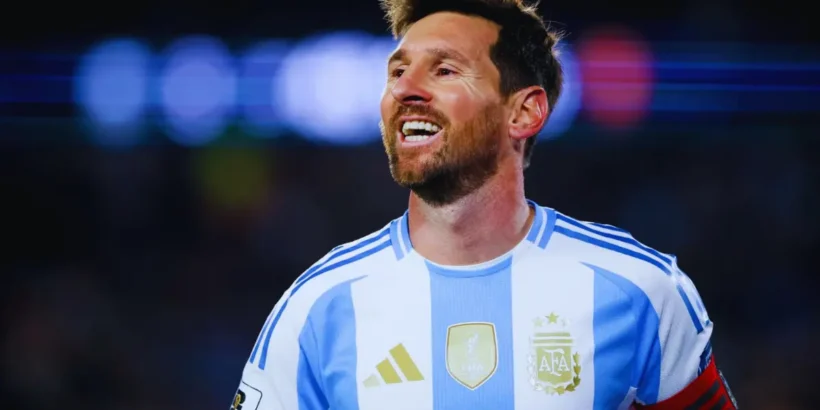 Le capitaine argentin Lionel Messi pendant un match avec l’Albiceleste