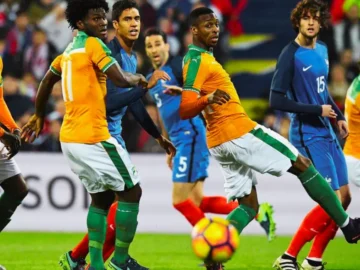 France face à la Côte d’Ivoire lors d’un match de préparation des Bleus.